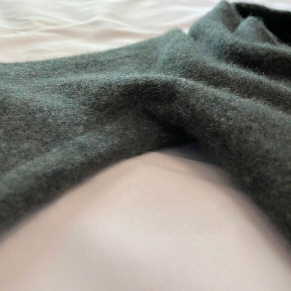 VINCE DARK GREEN BOILED CASHMERE FRONT WRAP SWEATER PULLOVER - S - Picture 9 of 13